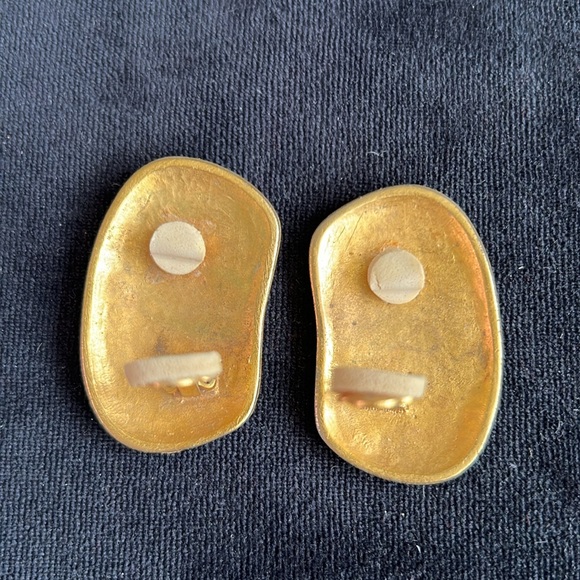 Vintage art deco clip earrings - Picture 2 of 3